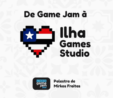 Na palestra “De Game Jam à Ilha Games Studio”, Mirkos Freitas  vai compartilhar a jornada de um
        projeto nascido em JAMS até se tornar solução educacional adotada por escolas.